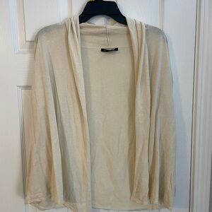 August Silk Beige Creamy Lightweight Cardigan Sz Medium